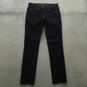 7 For All Mankind Jeans Women's Size 28 Blue Low-Rise Straight Denim 33" Inseam